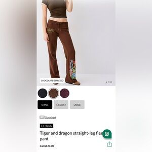 BN Ed Hardy wide leg cargo pants size M